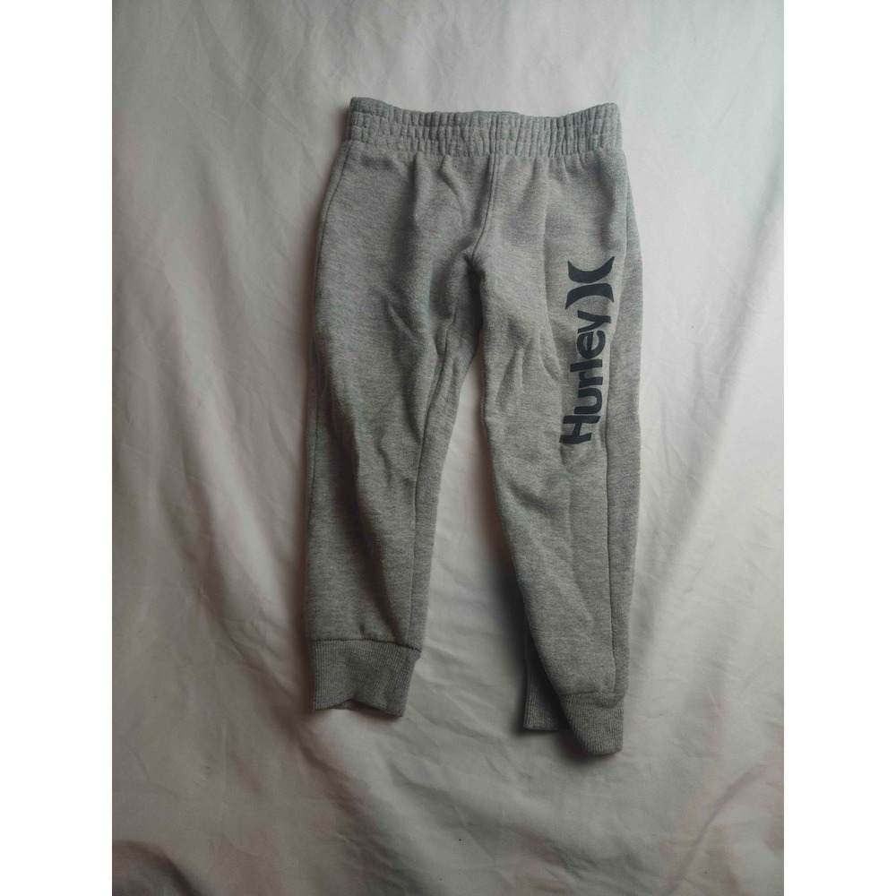 Hurley Jogger Pants‎ Kids Size 5 Grey Fleece Logo Casual Streetwear Utility